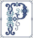 Decorative Blue Alphabet P (image for) Decorative Blue Alphabet P